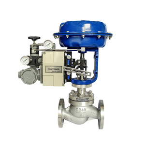 Vanne de régulation pneumatique DN40 haute pression pour vapeur, eau, air, huile avec positionneur et manomètre, norme nationale - Product Image 1