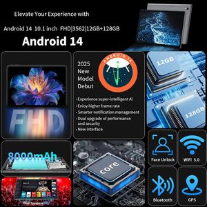 Máy tính bảng 10.1 inch với thời lượng pin dài 8000mAh; <span class=keywords><strong>camera</strong></span> trước Octa-core <span class=keywords><strong>5MP</strong></span> cho các cuộc gọi video rõ ràng hoặc máy tính bảng Mở khóa bằng khuôn mặt - Product Image 5