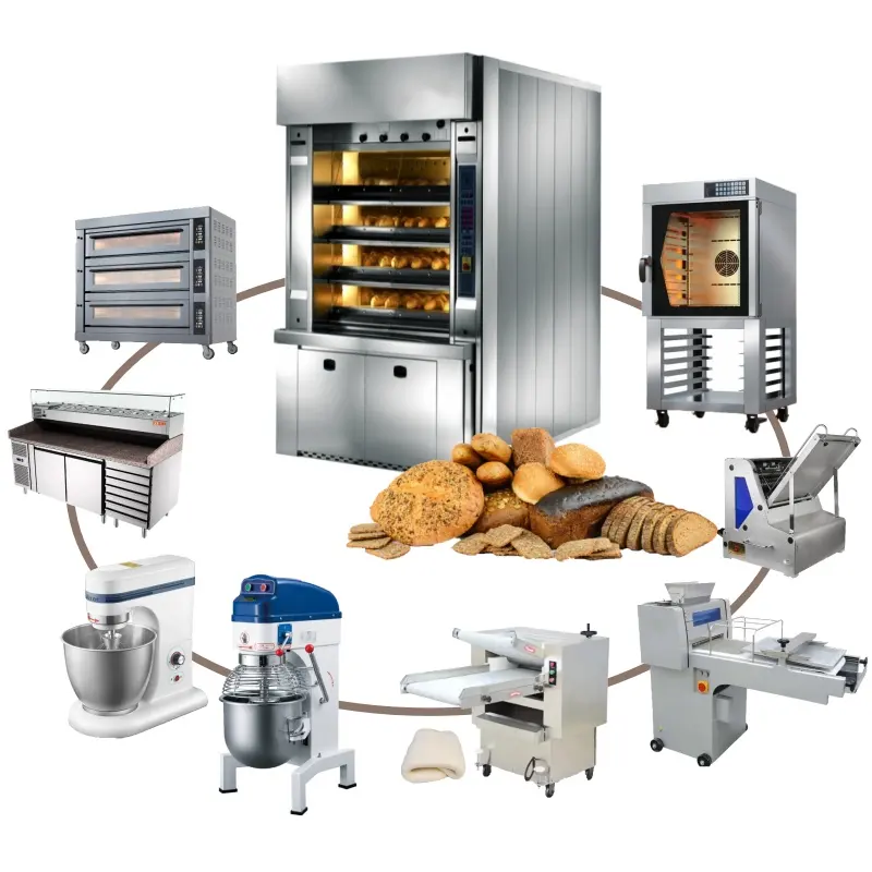 Complete Bakery Equipment Machine Commercial Electric Automatic Bread Baking Oven for Restaurant