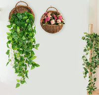 Panier mural en osier tressé écologique et durable, idéal pour la décoration de patio et de jardin, directement de l'usine