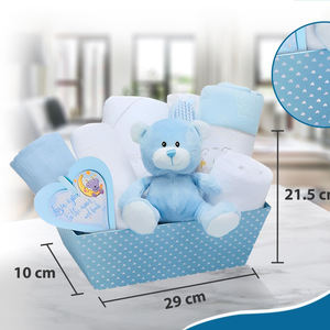 Caja <span class=keywords><strong>de</strong></span> <span class=keywords><strong>Regalo</strong></span> <span class=keywords><strong>para</strong></span> Bebé Color Azul con Cesta <span class=keywords><strong>para</strong></span> Recién Nacido, <span class=keywords><strong>Regalo</strong></span> Perfecto <span class=keywords><strong>para</strong></span> Mamás Primerizas, Regalos <span class=keywords><strong>para</strong></span> Baby Shower - Product Image 2