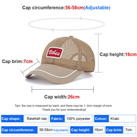 Gorra de Béisbol Deportiva Unisex de 6 Paneles, Personalizable, con Protección Solar, Ajustable, 100% Poliéster, Malla Transpirable, Color Caqui, Venta al Por Mayor