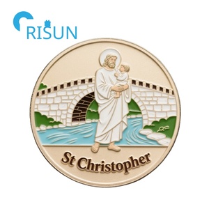 Impression UV 3D Glamtune Saint Patron des Voyageurs Challenge <span class=keywords><strong>Coin</strong></span> St Christopher Protect Us Praying Commemorative <span class=keywords><strong>Coin</strong></span> - Product Image 5