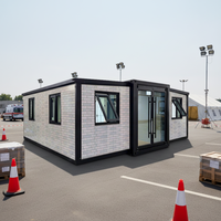Casa Contenedor Modular Expandible de Doble Ala con Techo Inclinado, Precio de Fábrica, Calidad Superior, para Viviendas Modernas Pequeñas