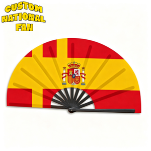 Abanicos Plegables Personalizados con Logotipo de España, con la Bandera Nacional, Ideales para Eventos Deportivos y Actividades Deportivas al Aire Libre - Product Image 1