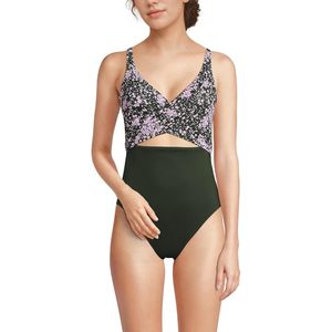Women's <b>Wrap</b> Monokini High Leg One Piece Swimsuit Digital Print Crossed Halter Cut Out <b>Stretch</b> Spandex Polyester - Product Image 1