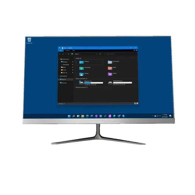 22/24 Inch No Borders Desktop All in One Computer PC with SSD IPS LCD LED Display DDR4 RAM HD-MI & HD Interface Linux OS US Plug