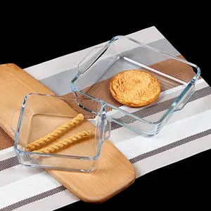 Glass baking dish Small Cookware Tray Bakeware dish Microwave oven special dish Square plate with hand-held gift