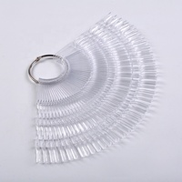3 knopen/Stappen Ring Fan Vorm Kleurenkaart Nail Gel Polish Display Kleur Kaart Showcase Stalen Nail Kleurenkaart