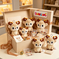 Porte-clés personnalisé en peluche cerf, jouet doux en peluche pour accessoire de sac, cadeau pour enfants