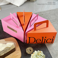 Boîte à gâteau personnalisée avec fenêtre transparente en papier kraft pour pâtisserie, dessert, boulangerie, café, cheesecake, mousse