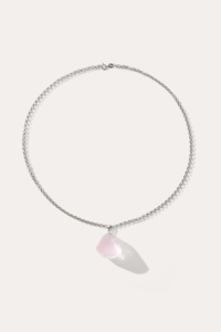 Collier avec pendentif en quartz rose plaqué or pour femmes, certifié CE ASTM REACH - Product Image 4