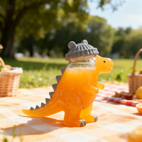 Gobelet en verre en forme d'animal avec couvercle en silicone, couvercle en silicone pour ours, gobelet en verre avec couvercle en silicone, couvercle en silicone pour animal, remplacement de gobelet en verre