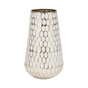 Vaso in metallo conico con motivo geometrico per decorazioni per la casa, camera da letto, ufficio, tavolo - Product Image 3