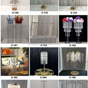 Support de fleurs rond en métal doré de luxe LEDA, accessoires de mariage, décoration de table d'hôtel pour mariage - Product Image 6