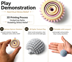 Toupie anti-stress hérisson imprimée en 3D, mini jouet sensoriel portable <span class=keywords><strong>pour</strong></span> enfants et adultes, décoration de bureau, cadeau - Product Image 3