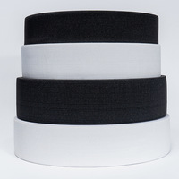 Bandeaux élastiques en Spandex/Nylon de 10mm-70mm, blancs et noirs, en gros, personnalisés, tricotés, à rayures chevrons