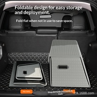 Organisateur de coffre de voiture en cuir, nouveau design matelassé en diamant, grande capacité, boîte de rangement pratique pliable pour voiture