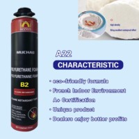 MU CHAO A22 900g 750ML Mousse polyuréthane blanche ignifuge classe B2, étanche, adhésif scellant monocomposant