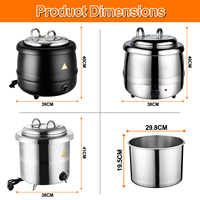 Chauffe-soupe commercial 13L, Marmite isotherme pour bouillie, Cuiseur électrique pour bouillie, Pot isotherme, Réchaud à soupe, Chauffage