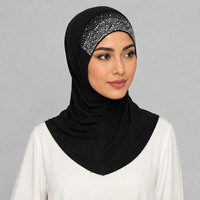 Turban de mode élastique à strass dégradés pour la tête, couvre-chef intégral en jersey
