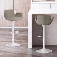 Tabouret de bar moderne et minimaliste en stock, tabouret haut de designer avec dossier, style européen, rotatif