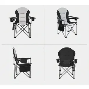 Portable Folding Outdoor Foldable Camping Beach Fishing Chairs With Padded Hard Armrest