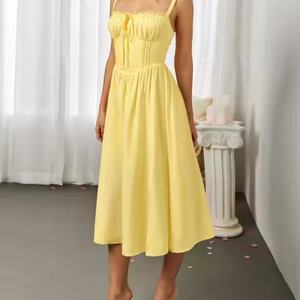 Vestido Largo de Verano 2025 con Nuevo Diseño Personalizado para Mujer, Estilo Halter sin Mangas y Fluido - Product Image 6