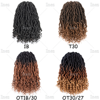 Vente en Gros Nouvelle Extension de Cheveux Ombrés de 10 à 18 Pouces, Tresses au Crochet Locs Passion Déesse, Cheveux Tressés Synthétiques pour Femmes