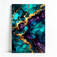 Art mural en acrylique de 4,5 mm, 40x50 cm, avec cadre arrière en aluminium, art abstrait fluide moderne pour la décoration de maisons et d'hôtels de luxe