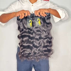 Paquetes de cabello virgen brasileño liso al por mayor, proveedores de cabello humano virgen indio ondulado y rizado. - Product Image 2