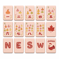 Chef-d'œuvre élégant pour la récolte d'automne : Mahjong américain, Citrouille, Gourde, Blé, Amande, Design brillant