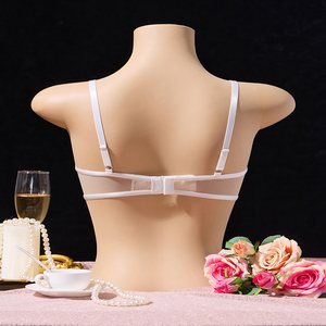 Nuovo Stile di Fabbrica: Elegante Reggiseno Bianco con Grandi Fiori in Pizzo Trasparente, Bustier con Ferretto in Rete, Lingerie Sexy Trasparente - Product Image 5