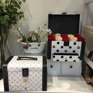 2023 New Arrival Portable Flower Box Square Rose Flower Gift Leather Drawer Box for <b>Wedding</b> Hand Salute - Product Image 5