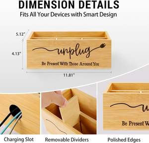 Ontkoppel Box Farmhouse Be Present Mobiele Telefoonmandje voor Thuis Houten Mobiele Telefoon Opslagbox, Familie Tijd Uit De Wereld Oplaadstation Houder - Product Image 6