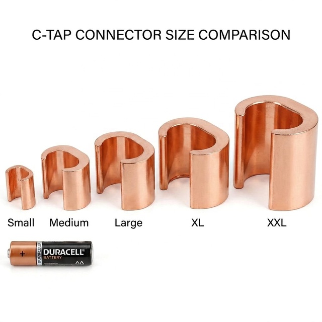 C Type Copper Crimp Grounding Connector Terminals Wire Clamp Tin Plated CE ROHS Certified 1000V Rated Secure Electrical