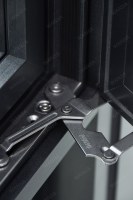Fenêtre à battant horizontale HISEGN au design moderne, à rupture de pont thermique, avec cadre en alliage d'aluminium et moustiquaire en acier inoxydable