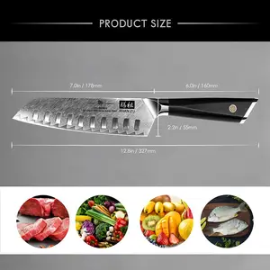 SHAN ZU GYO série japonais damas couteau de Chef Santoku couteau 7 pouces professionnel multifonction cuisine Santoku couteaux