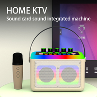 Enceinte karaoké portable SY20 avec carte son et deux microphones sans fil, système audio pour diffusion en direct et KTV à domicile