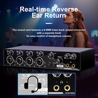 Interfaz de Audio USB Profesional de 4 Canales con Preamplificador de Micrófono, Compatible con ASIO para Transmisión en Vivo y Grabación de Música