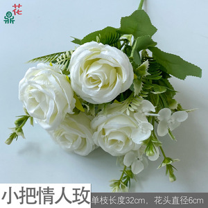Bouquet de roses artificielles en soie, style naturel fait main, décoration d'intérieur, Saint-Valentin - Product Image 4