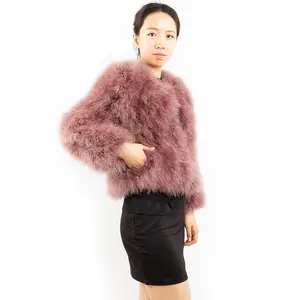 new design 8 colors available fluffy feather coat girls ostrich fur coat for women