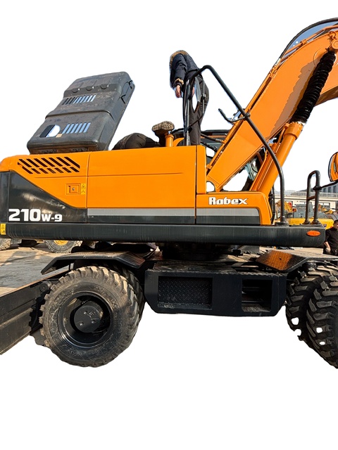 Second Hand Original Korea Hyundai R210W-9 21 Ton Wheel Excavator Turbo Engine Hydraulic Wheeled Digger With Low Working Hours