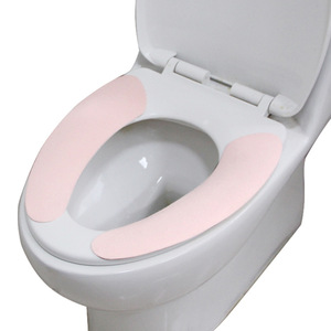 Funda de asiento de inodoro de color sólido, cortable, morada, con adhesivo electrostático, lavable, reutilizable, de poliéster, para uso en el baño. - Product Image 5