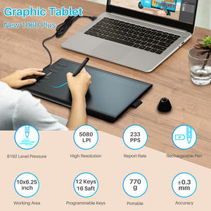 नए 1060 प्लस पोर्टेबल एनीमेशन डिजिटल पेन लाइट ड्राइंग ग्राफिक्स टैबलेट बच्चों के लिए डिजिटल पेन टैबलेट - Product Image 2