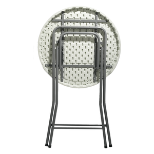 Barra portátil <span class=keywords><strong>multiusos</strong></span> <span class=keywords><strong>Mesa</strong></span> redonda plegable Fiesta al aire libre de plástico <span class=keywords><strong>Mesa</strong></span> de cóctel blanca de 80cm - Product Image 1