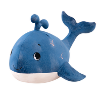Nouvelle Peluche Baleine Bleue Narval 30/50/80/100cm, Jouet Doux Animaux Marins d'Aquarium pour Enfants, Compagnon de Sommeil en Coton PP