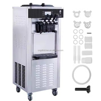 Machine à glaces molles professionnelles industrielles, meilleure machine à glaces molles à 3 saveurs