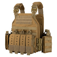 Gilet tactique en polyester 1000D, porte-plaques Molle, réglable, à libération rapide, équipement d'entraînement extérieur avec pochettes modulaires