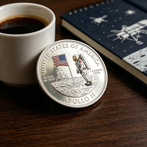 Pièces de monnaie commémoratives <span class=keywords><strong>Apollo</strong></span> <span class=keywords><strong>11</strong></span> et Artemis II en gros – Pièces métalliques du programme d'atterrissage sur la Lune des États-Unis pour les passionnés d'espace - Product Image 4
